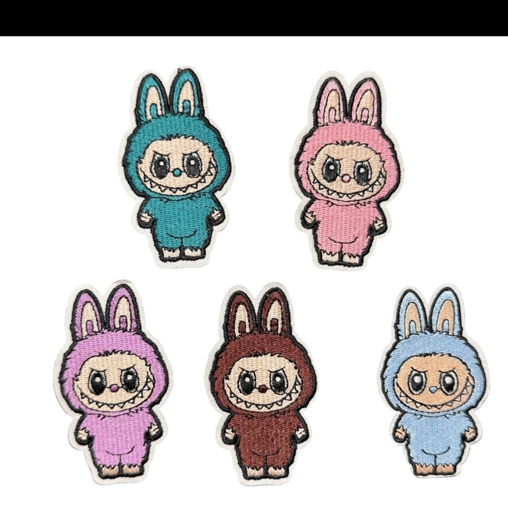 Charming Labubu Monsters Character Patches - Set of 5